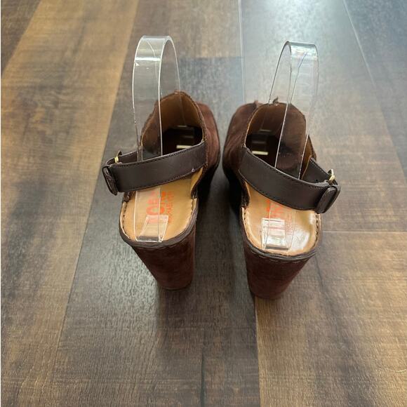 Michael Kors Brown Suede Platform Slingback Clogs Women’s Size 8 - Picture 4 of 12